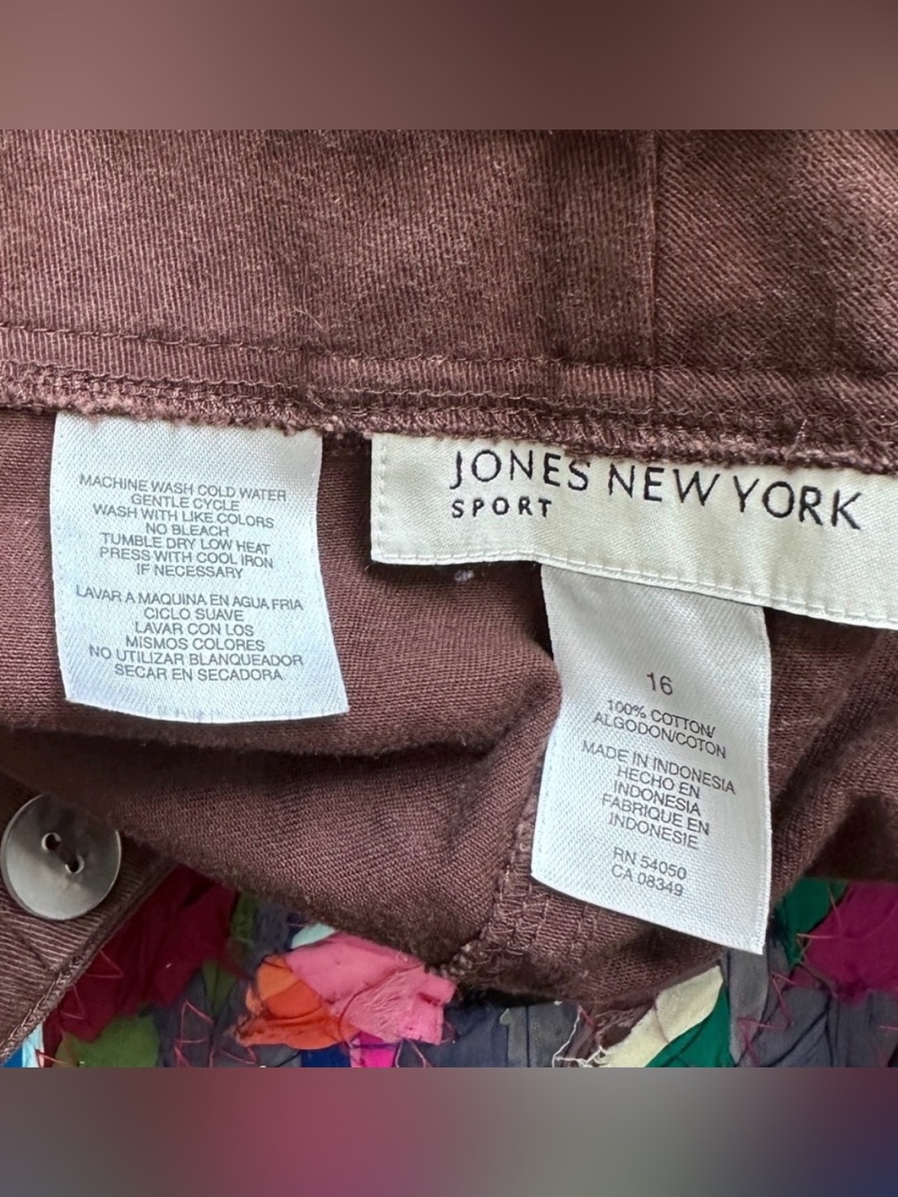 Vintage 90s Jones NY Brown Denim Mom Shorts Women’s Plus Size 16 Jorts Spring - Picture 14 of 14